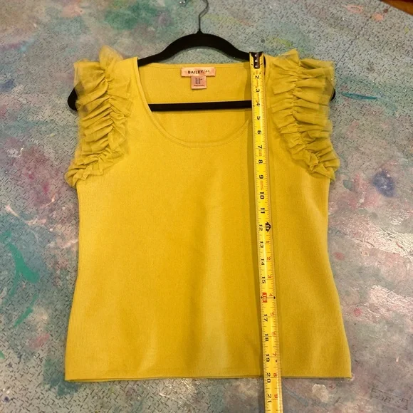 Chartreuse Ruffles Top - Picture 8 of 9